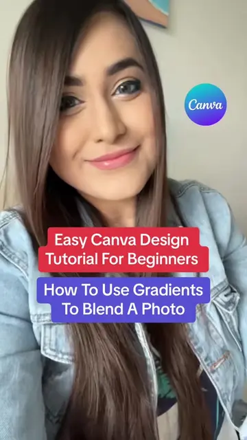 Canva Tutorial - How To Blend An Image To A Gradient Using Canva!  #canvahacks #