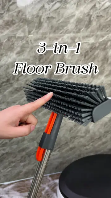 Special helper for shower partition cleaning This long-handled glass floor brush