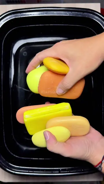 yellow-orange mix 💛🧡 #soap #asmr #мыло 