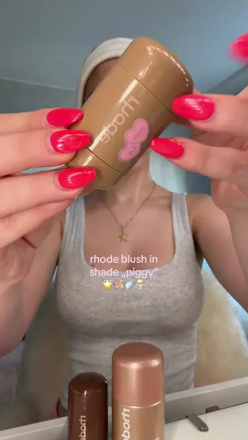 @rhode skin pocket blush in shade piggy!🌟🩰🍨💗 #rhodeskin #makeup #blush #glow