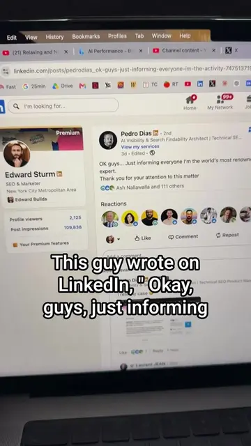 This guy wrote on LinkedIn, "Okay, guys, just informing everyone I'm the world's