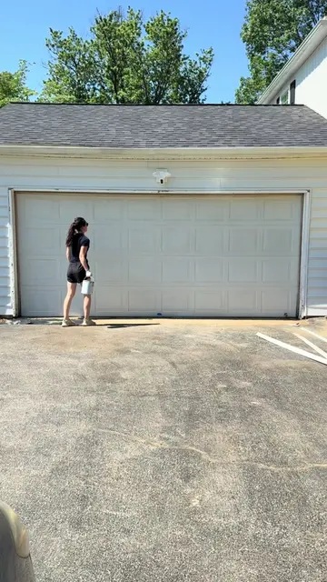Garage makeover part 2 for under $100  #garagemakeover #homediy #garagedoor #ext