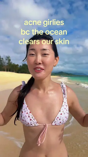 my acne / skin cleared up SO much already from this saltwater 🥹😭🏝️🌈👙🌊🌺🌴 