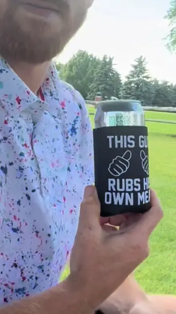 He loves his new koozie! #dadlife #grilling #funny 