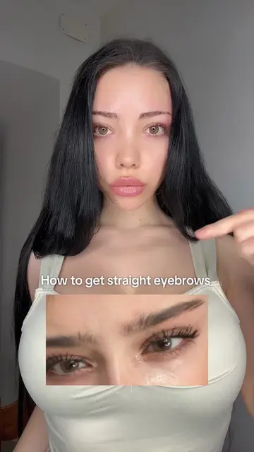 How to get straight eyebrows 🤍 #beauty #GlowUp #straighteyebrows #beautytips #s