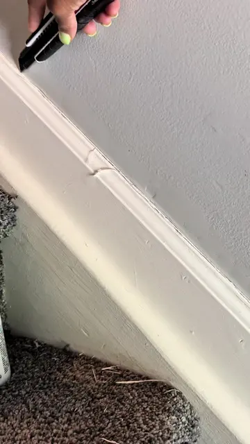 Yes…my stairs are STILL carpeted. 😂 But we’re cleaning them anyway! Fresh caulk