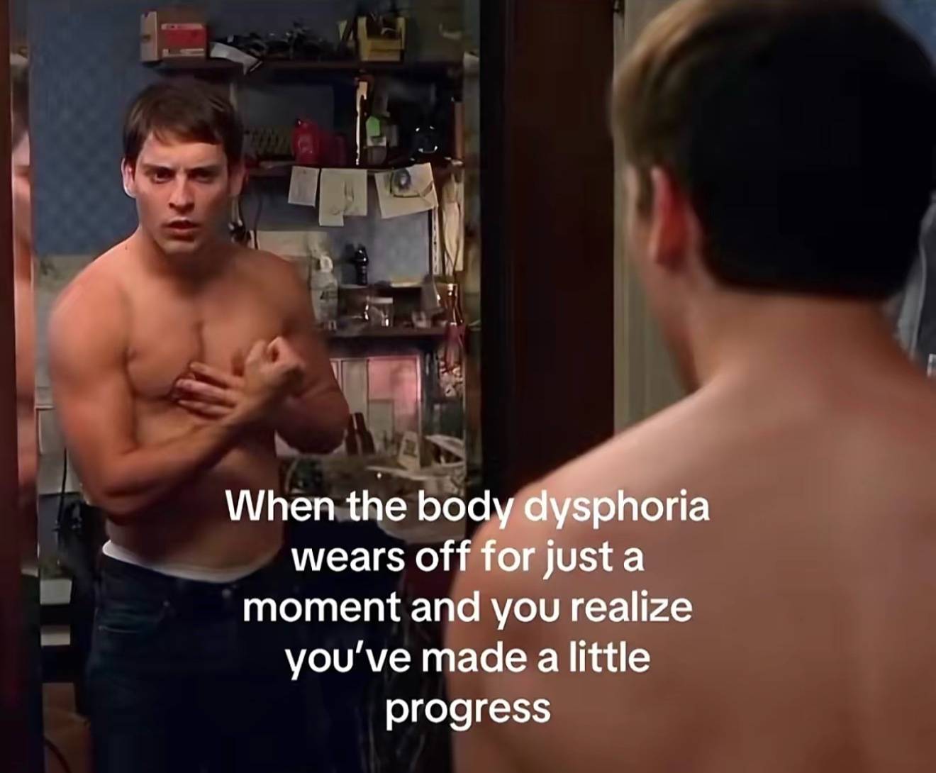 I fear body dysmorphia never goes away 😭 #tallgymgirl #weightgain 