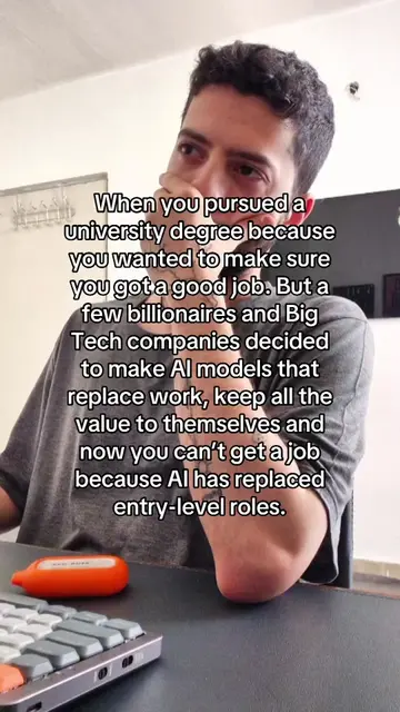 Make it make sense? 😅 AI is replacing entry-level jobs, yet Big Tech is keeping