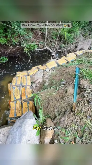 ConcreteBagRetainingWallMethod.#construction#DIY#retainingwall#engineering#satis