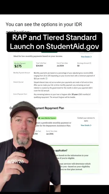 The RAP and tiered standard plans have launched on StudentAid after the big week