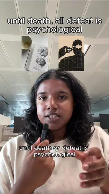 "until death all defeat is psychological" every setback, every failure : none of