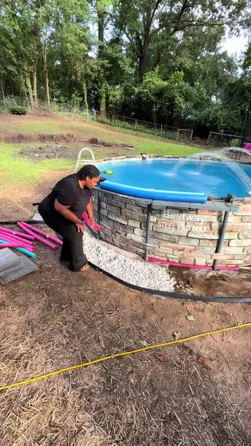 Wandaa 🌎 FOUND OUT THE PROBLEM FOR THE POOL 💦✅ #Landscaping #PoolUpdate #Above