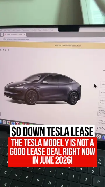 The Tesla Model Y is not a good lease deal right now in June 2026!  Tesla is cur