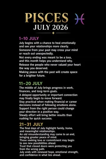 ♓ Pisces, July 2026 is here. Some endings were never meant to break you—they wer