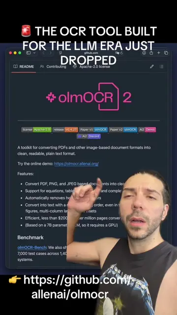 🚨 THE OCR TOOL BUILT FOR THE LLM ERA JUST DROPPED olmOCR turns messy PDFs, scan