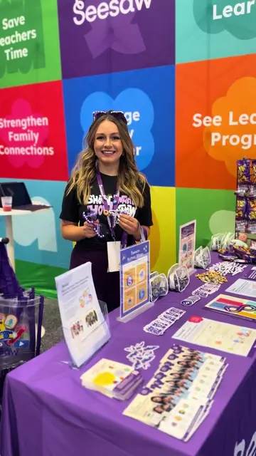 Come find Seesaw at #iste ! Booth 1525 💜🎉
