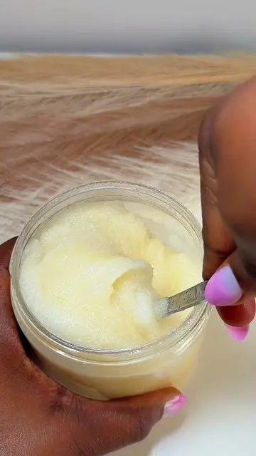 A simple LEMON & ALMOND DIY body scrub to leave your skin feeling soft, smooth, 