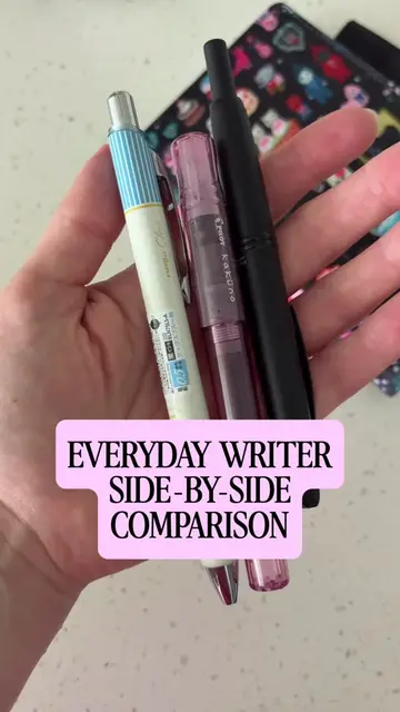 side-by-side comparison of the pentel energel clena, pilot kakuno, and pilot van