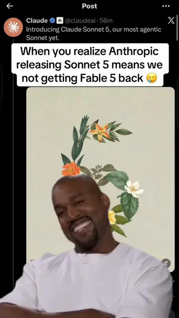 so sad 😭 although Sonnet looks pretty hype! #kanyewest #ai #claudesonnet5 #anth