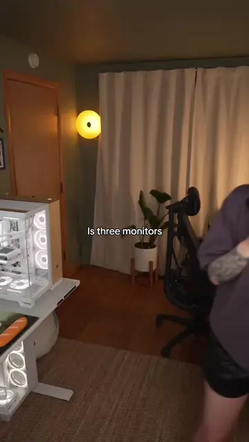Is three monitors too many? #Tech #techgirl #GamingSetup #pcbuild #gamingmonitor