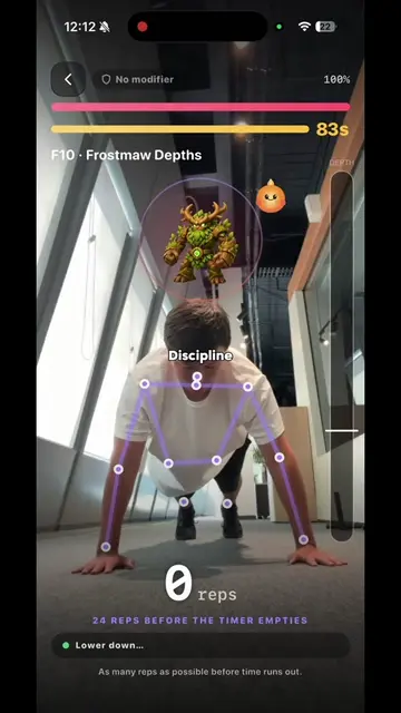 Saitama Challenge on Pushup RPG app #onepunchman #pushups 