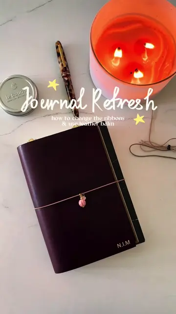 showing you how to change ribbons on your leather journal and use a balm to keep