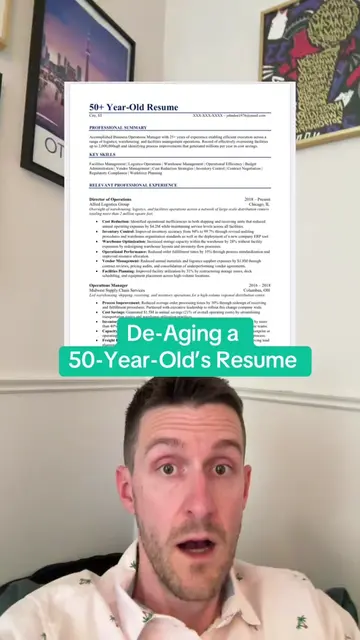 Age discrimination starts at 45 so you need to make your resume look like you’re