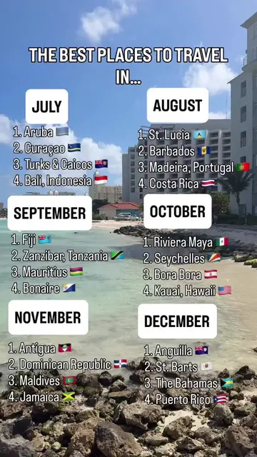 Save this for your next vacation 🌴✈️ The best destinations change throughout th