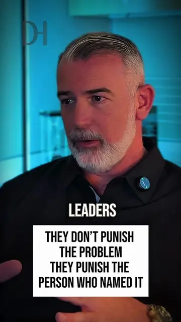 They don’t punish the problem. They punish the person who named it. If that’s ha