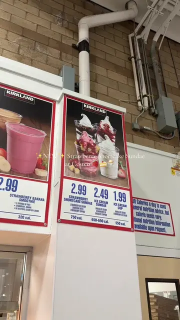 Trying the ✨NEW✨ Strawberry Shortcake Sundae at @costco ! 🍓🍰🍨 Strawberries ar