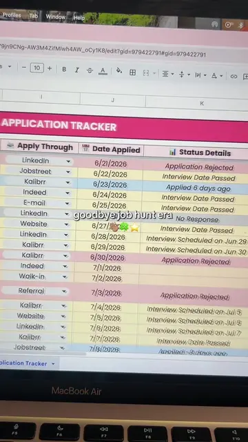 Entering my end of job hunting era 💼✨ No more missed applications, no more forg