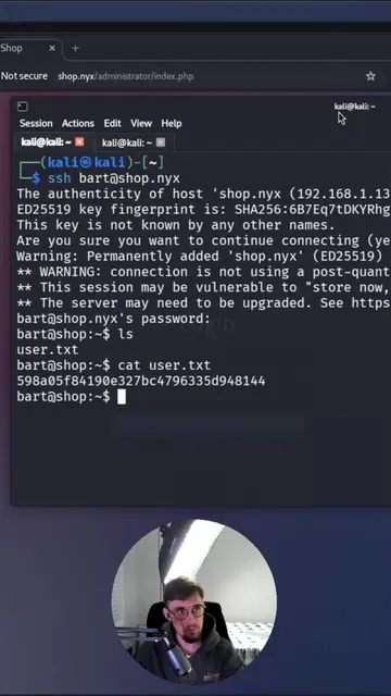 Got User flag for Vulnyx (Shop) CTF #CyberSecurity  Educational only