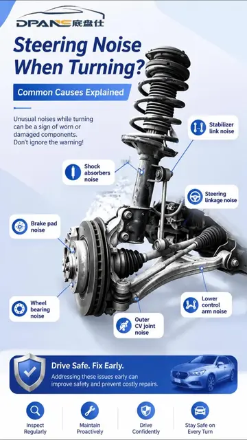 Hear this sound when turning? That’s NOT normal. Clunking = worn steering parts 