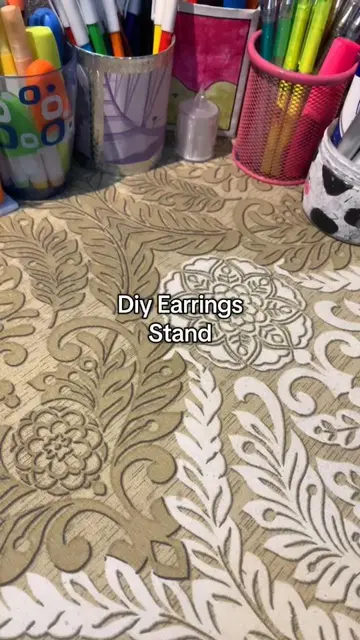 Diy easy earrings stand #earrings #DIY #viral #fyp #handmade 