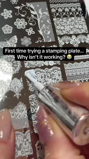 Any tips are appreciated! 👇✨  #nailtech #nailstamping #stampingplate #nailart #