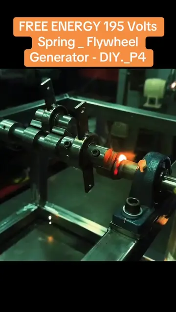 FREE ENERGY 195 Volts Spring _ Flywheel Generator - DIY._P4#generator #DIY #spri