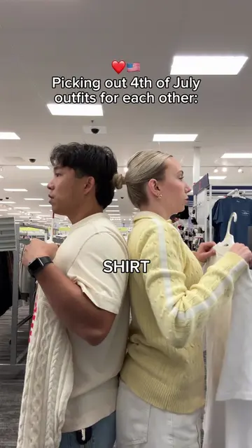 picking out 4th of July outfits for each other at Target!❤️ #couple #relationshi