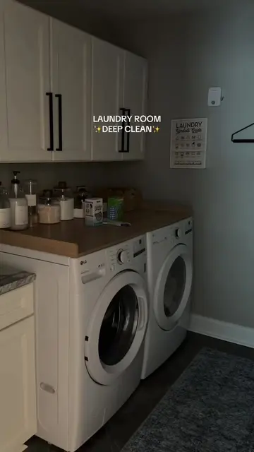 The laundry room is sparkling now ✨ #laundryroomdeepclean #deepclean #laundryroo