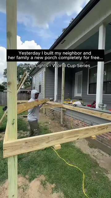 I built my neighbor a new porch for the World Cup and lite it up using @goveeoff