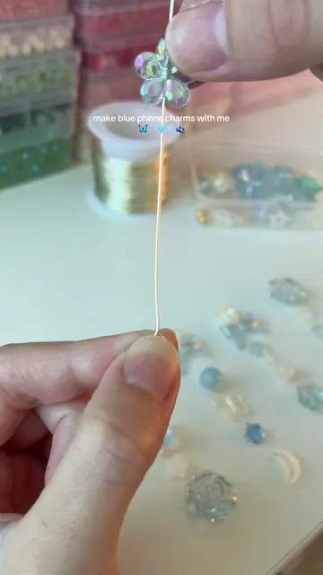 🩵🫧🫐🦋❄️ #phonecharm #bagcharm #jewelrymaking #beadtok #whimsy 