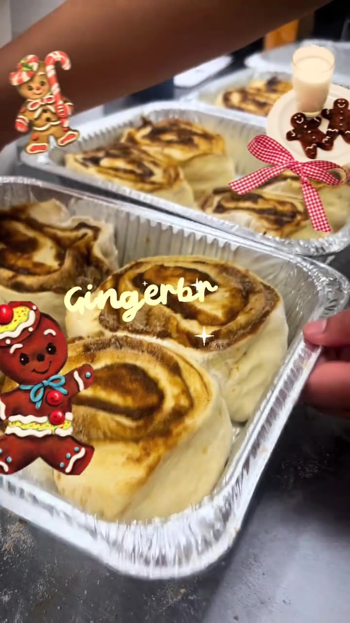 FRI & SAT we have Gingerbread Cinna Rolls for Christmas in July🎄 Online menu dr