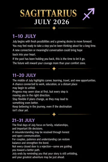 ♐ Sagittarius, your July 2026 reading is here. New opportunities are closer than