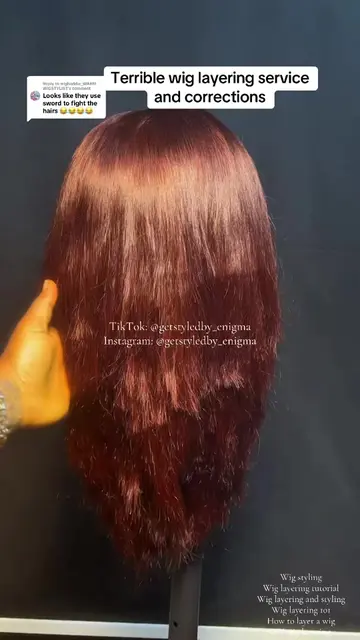 Replying to @wigbaddie_WARRI WIGSTYLIST Terrible wig layering service and correc
