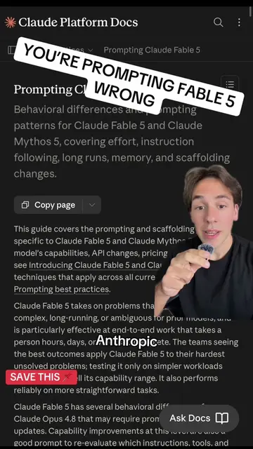 Anthropic's official Fable 5 guide says most of you are prompting it completely 