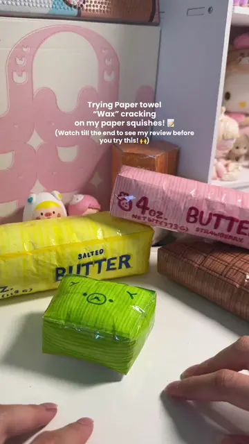 Would you guys try this? 🙌📝🧈 #waxcracking #asmr #paper #squishy #viral 