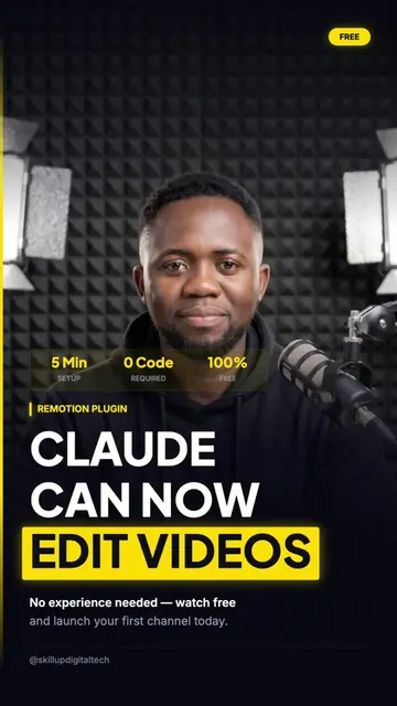 Claude just became a video editor. Upload a video, describe the changes you want