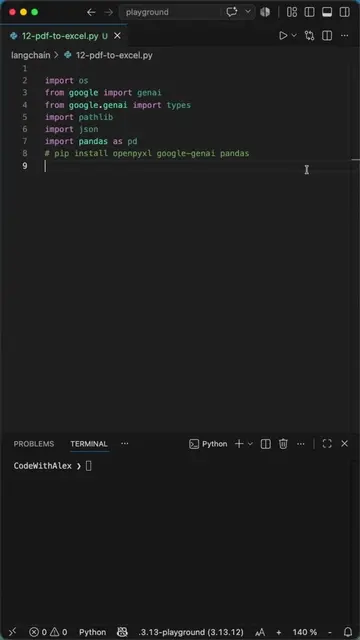 How to Auto-Extract PDF Invoices Into Excel With Python and Gemini AI #python #c