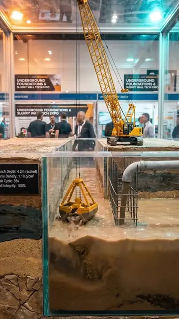 Watching this clamshell crane dig through the seabed so smoothly feels just like