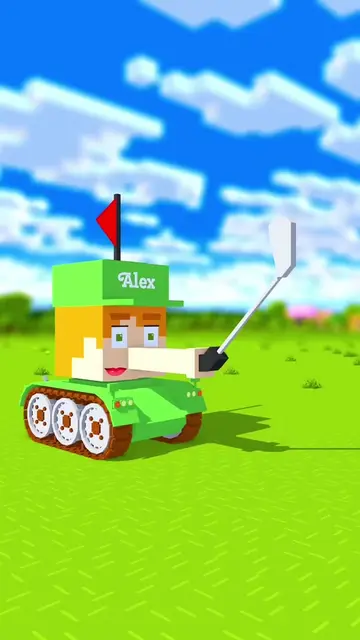 Tank Golf Game: Alex vs Steve - Minecraft Animation #Minecraft #3danimation #sim
