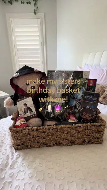 make my sisters 20th birthday basket with me #harrypotter #inspiration #fyp #bas